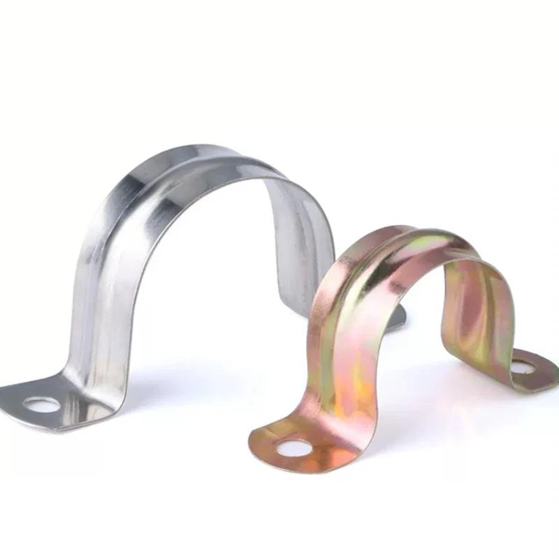 M5 M8 M10-M70 304 Stainless Steel U-shaped Pipe Clamp Galvanized Horseback Clamp Wire and Cable Pipe Fixing Clamp Pi